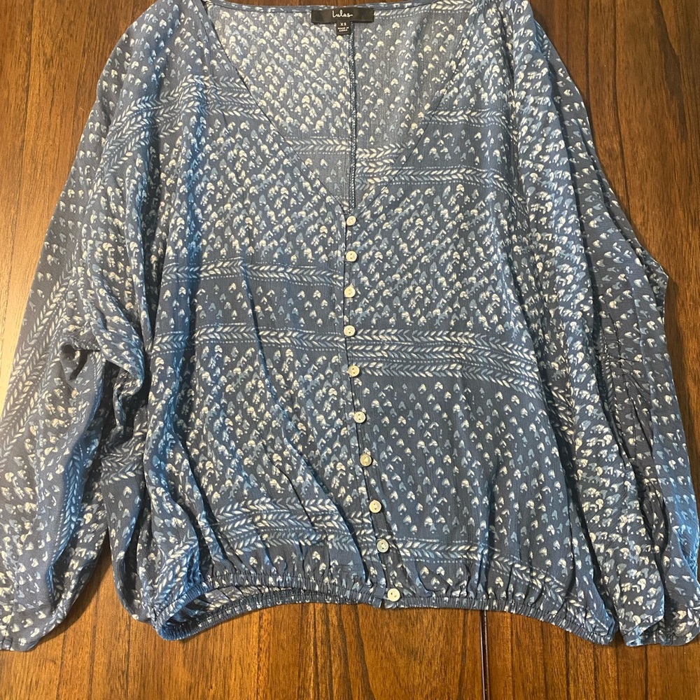 Blue Patterned Women's Top